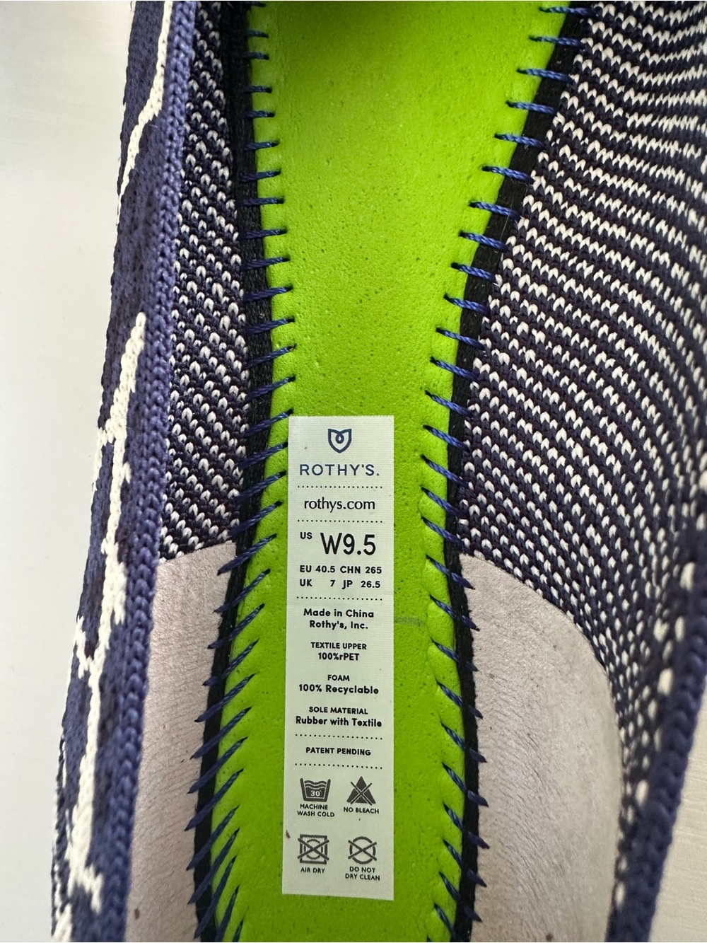 Rothy’s The Point Indigo Giraffe Flats NIB Retired Rare Size 9.5 - Picture 7 of 8